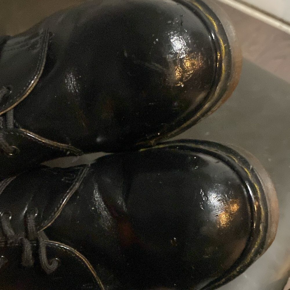 Dr. Marten Steel Toe men work shoes vintage men sz 8 made in England - Picture 3 of 4